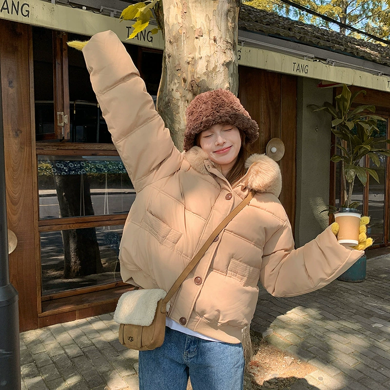 Winter short down jacket with down, 2024 years, Korean style, oversize, increased thickness, for teenagers
