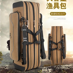 Fishing Rod Bag 3 Layers 4 Layers Canvas Fishing Gear Bag Waterproof Fishing Rod Bag Multifunctional Fishing Rod Bag Fish Bag Fishing Supplies