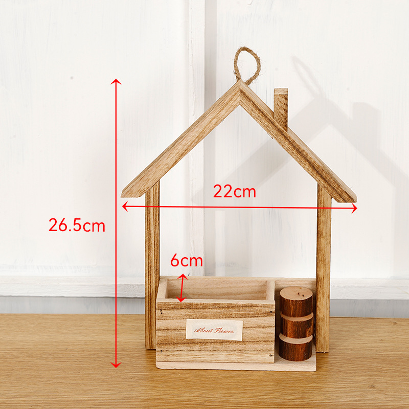 Estricta selección de madera colgante de pared decoración de pared colgante de pared creativa canasta de flores en la pared de la sala de estar en la casa