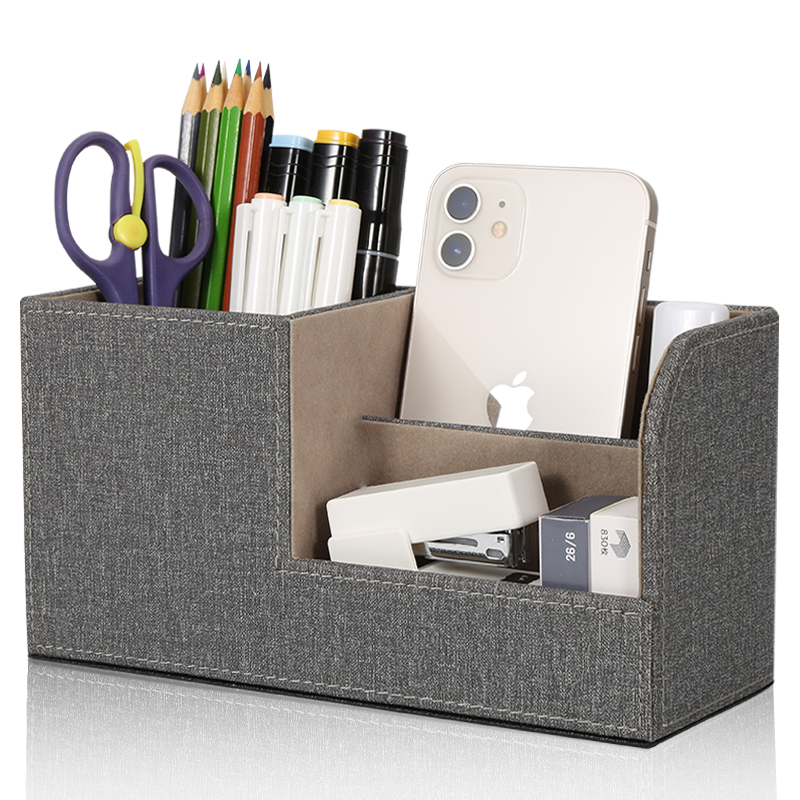 Caja de almacenamiento multifuncional de escritorio de oficina caja de almacenamiento decoración logotipo de impresión de lápiz