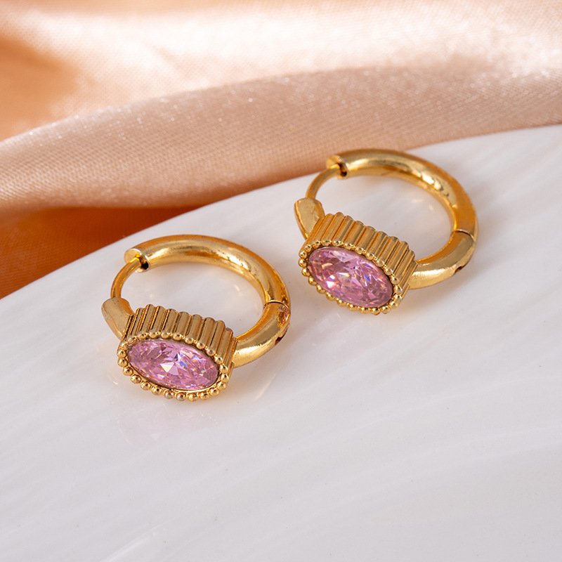 Fuchsia earrings with zircon