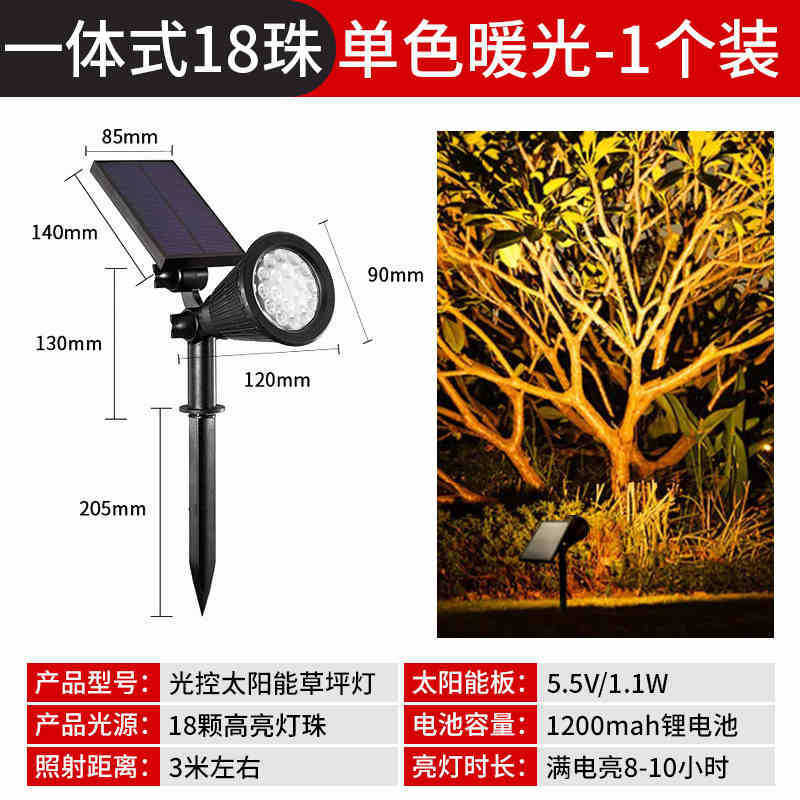 太阳能户外庭院灯2025新款射灯花园景观氛围草坪灯地插照树灯调焦|undefined