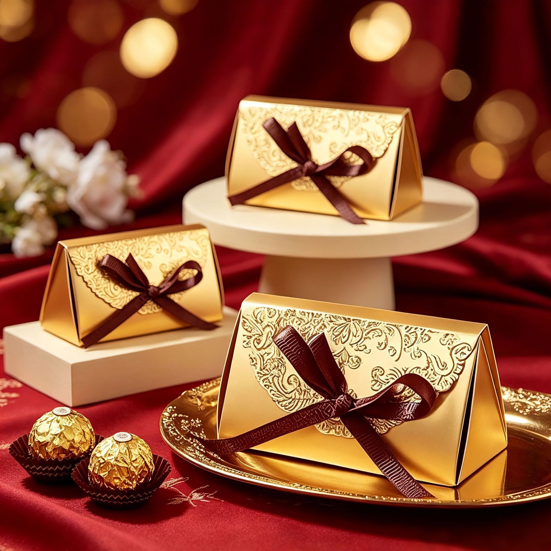 Chocolate Ferrero 2 cajas de caramelos de chocolate en caja de chocolate con chocolate puro con regalo de mano Ferrero caja vacía