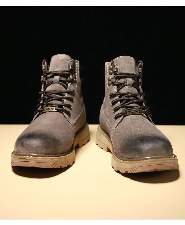 Ψηλές, μεγάλες κίτρινες μπότες, με στρώση κεφαλιού, δέρμα χοίρου, για υπαίθριες δραστηριότητες και ζεστά ανδρικά παπούτσια από κασμίρ_voghion.com