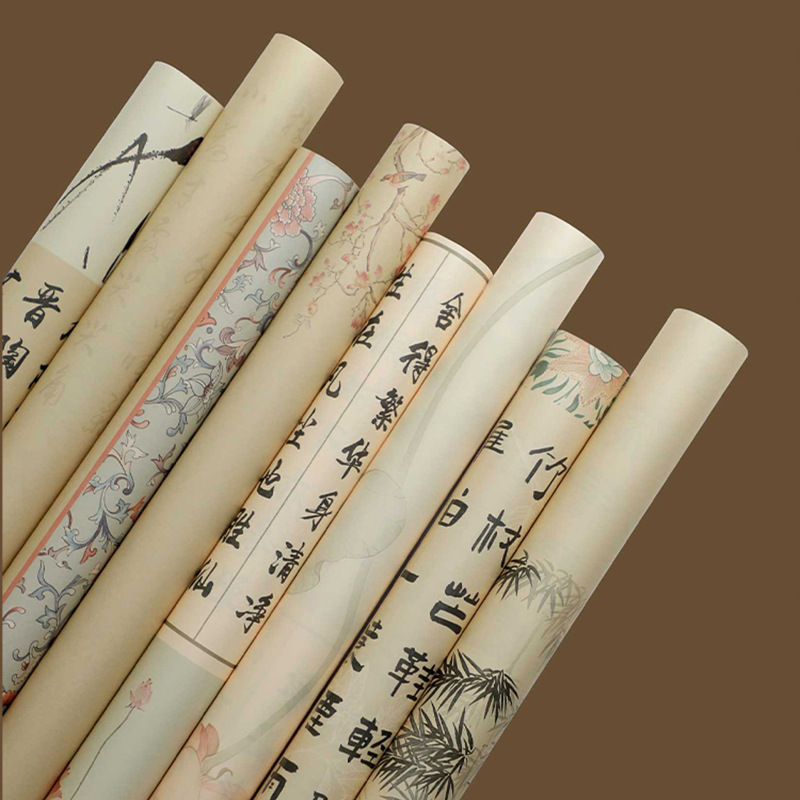 Nuevo papel de caligrafía retrógrado impermeable, papel de embalaje de flores rojo chino, material de embalaje de flores para floristas