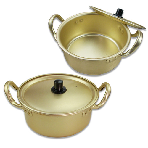 Korean open flame induction cooker ramen pot instant noodles yellow aluminum pot Korean soup pot instant noodle cooking noodle pot for restaurants and merchants