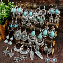 O 74541 Water Drop Retro Earrings ˮ�θ��ų����ο羳����