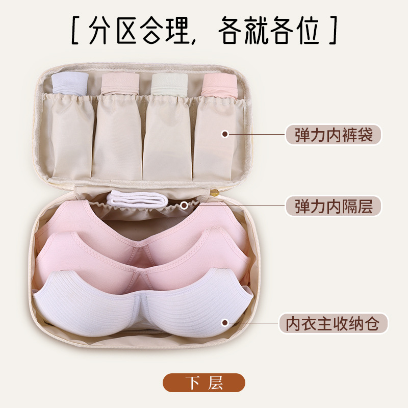 Bolsa de almacenamiento de ropa interior de gran capacidad cuatro en uno, viajes de negocios, ropa personal portátil, ropa interior, calcetines, bolsa de almacenamiento de zona