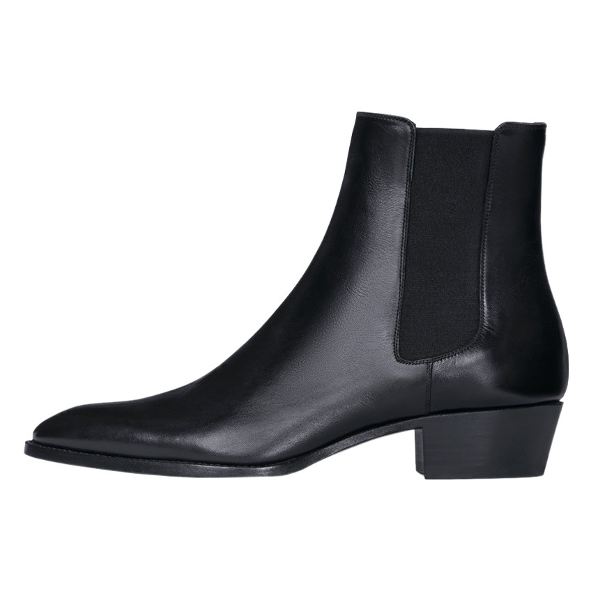 Cross-Border Foreign Trade 2026 Summer Handmade Chelsea Boots for Men, Genuine Leather Pointed Toe Business Cowhide High-Top Martin Boots for Men