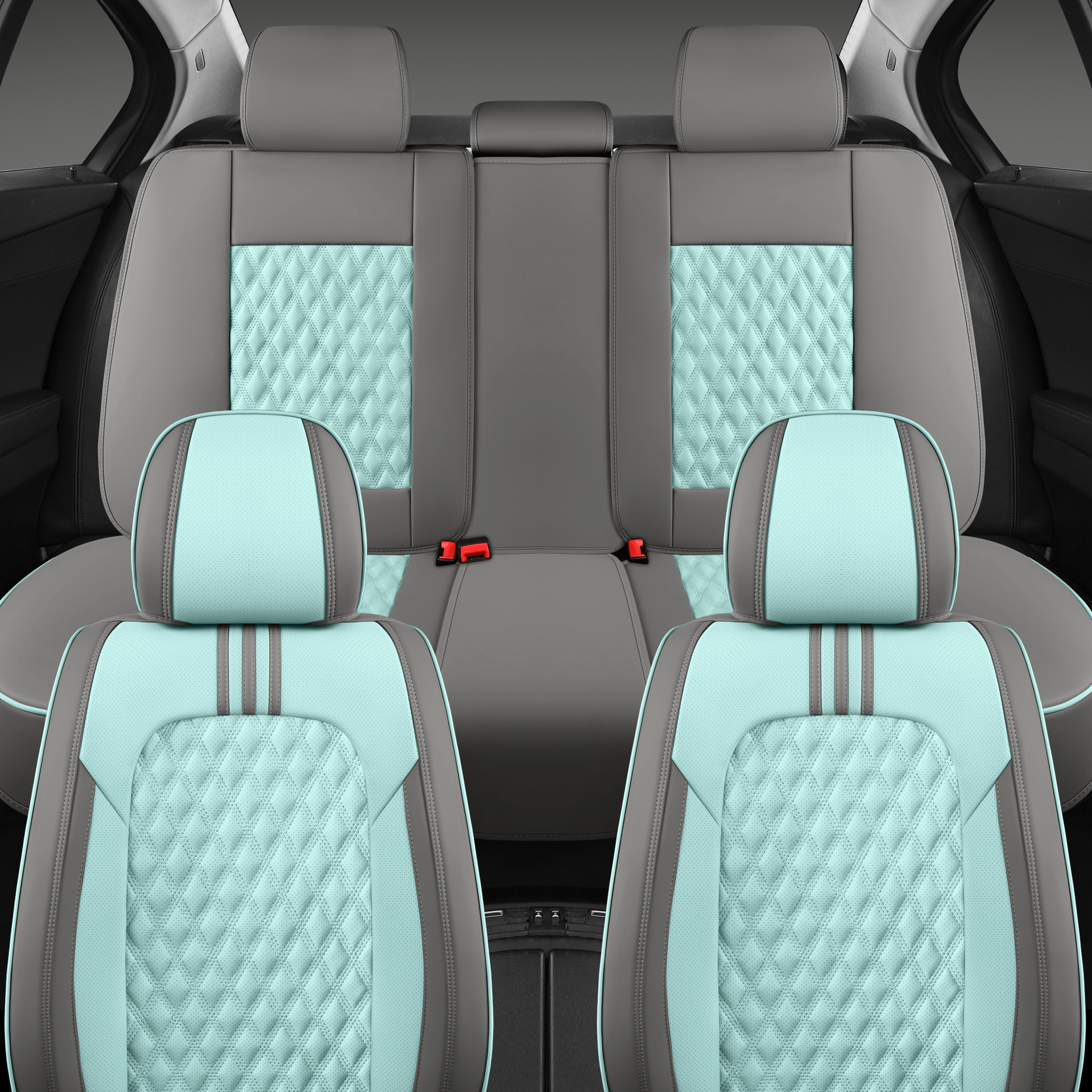 9D Full-Coverage Car Seat Cover, Universal for All Seasons, Breathable and Ventilated for Summer, Perforated Leather Seat Cover, Comfortable Car Cushion