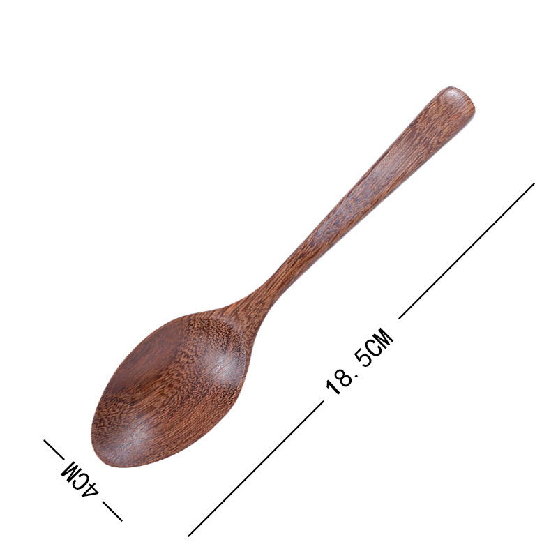 Cuchara de madera al estilo japonés Cuchara de sopa de madera de mango largo Cuchara de sopa para el hogar Ramen Cuchara de madera pequeña al por mayor de alto valor