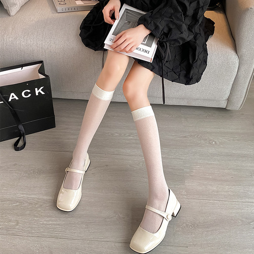 Socks for women spring and summer Cassia calf socks transparent thin trendy ins Japanese sweet girl JK Lolita stockings wholesale