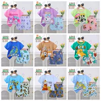 Kid's pajamas детская одежда 2025 Детская пижама мультфильм лето корейские шорты с короткими рукавами фабрика прямой поставки