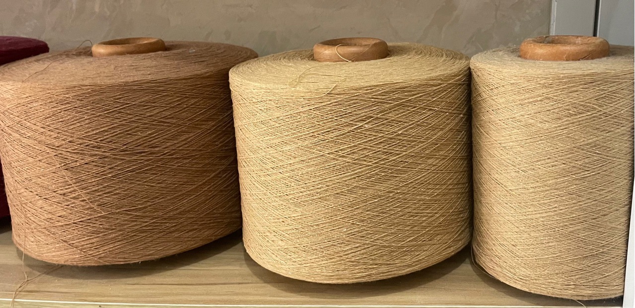 10支泰坦纺棕色米黄色土黄色麻黄色再生棉纱