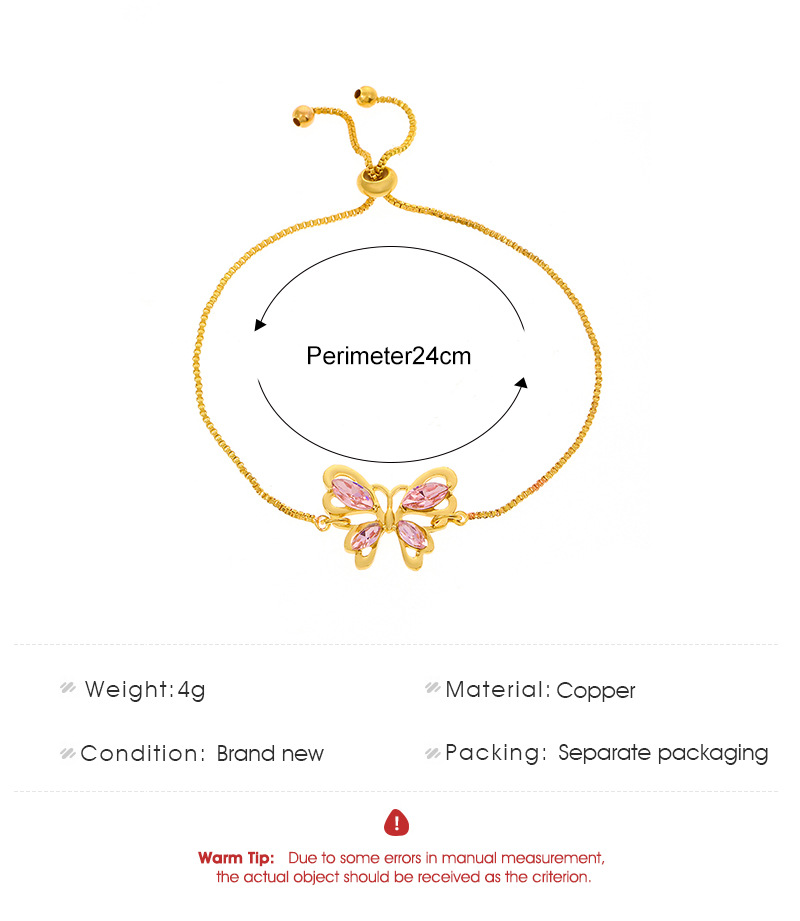 Elegant Butterfly Copper Butterfly Artificial Crystal Bracelets