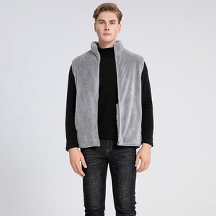 Men's autumn and winter polar fleece waistcoat padded warm outdoor fleece vest cardigan a generation of cross-border embroidered LOGO