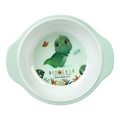 Wuhe melamine children's tableware baby cute double-eared children's bowl baby anti-scalding and fall-resistant food supplement bowl wholesale