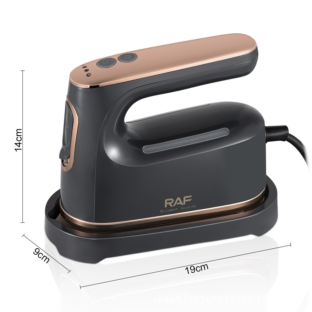 Máquina de planchar colgante de mano estándar europea RAF, plancha eléctrica plegable pequeña portátil para el hogar, máquina de planchar en seco y húmedo