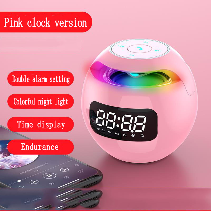 Transfronterizo reloj colorido atmósfera Bluetooth altavoz mini portátil hogar Tarjeta de bola pequeña pistola de acero equipo de audio