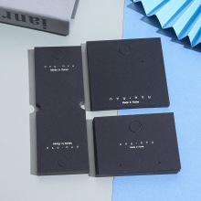 韩版首饰包装卡纸流行耳环耳钉展示卡纸项链对折卡黑色特种纸现货