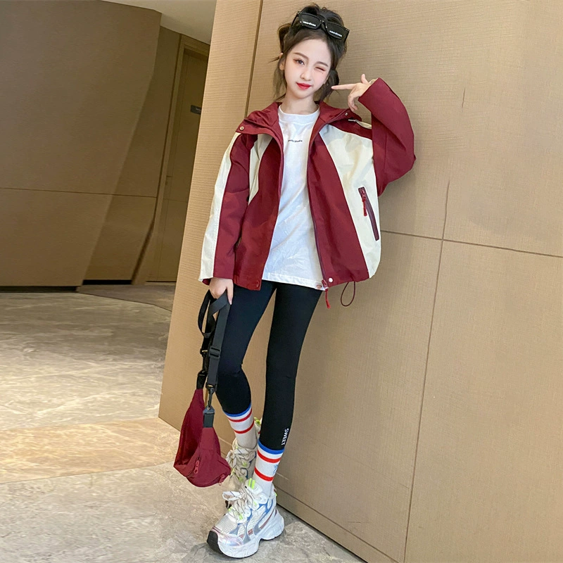 Демисезонная куртка для детей, Korean-Style Travel Hoody, с капюшоном, легкая (120–170 см)