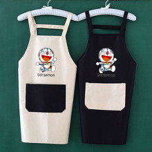 機器貓圍裙可愛日系家里家外網紅款夏天超薄薄款專用廚房logo印字
