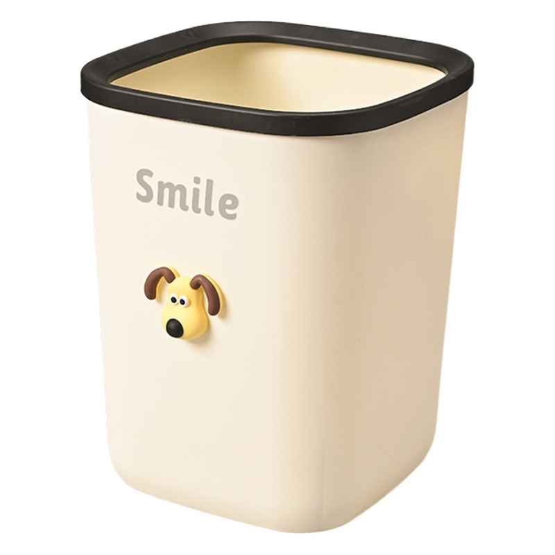 2023 nuevo cubo de almacenamiento de color blanco lechoso creativo para sala de estar y dormitorio moderno simple hogar gran tamaño pequeño anillo de presión bote de basura
