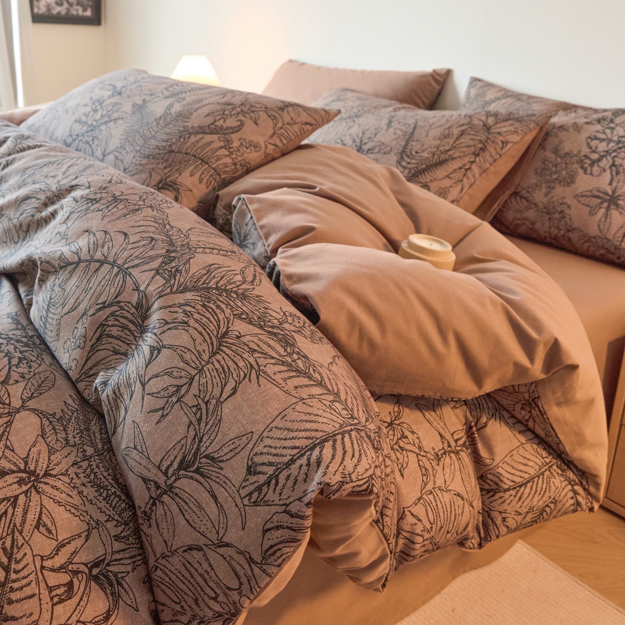 Retro estilo algodón molido cuatro piezas A clase madre-invierno engrosado cuatro piezas 100 sábanas cuatro piezas