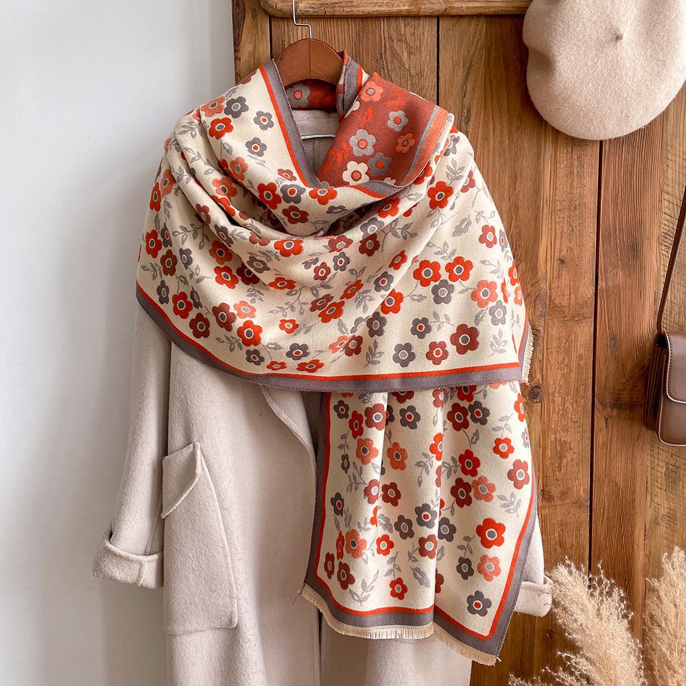 Otoño e Invierno 2023 retro de moda impreso elegante bufanda de cachemira bufanda caliente de viaje exterior chal