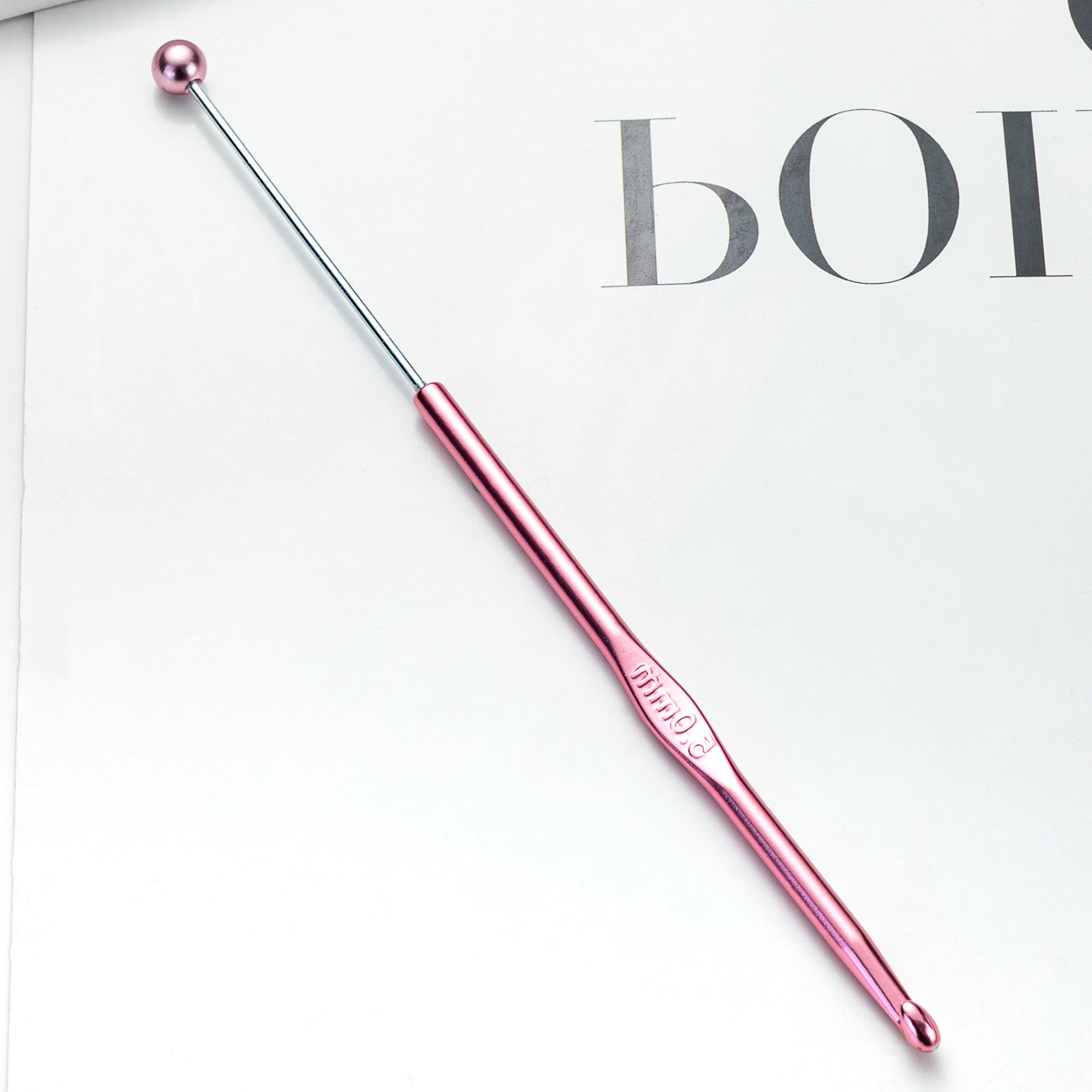 DIY ganchillo de cuentas de una sola cabeza de ganchillo de tejido DIY herramientas de ganchillo de metal ganchillo suéter aguja de suéter