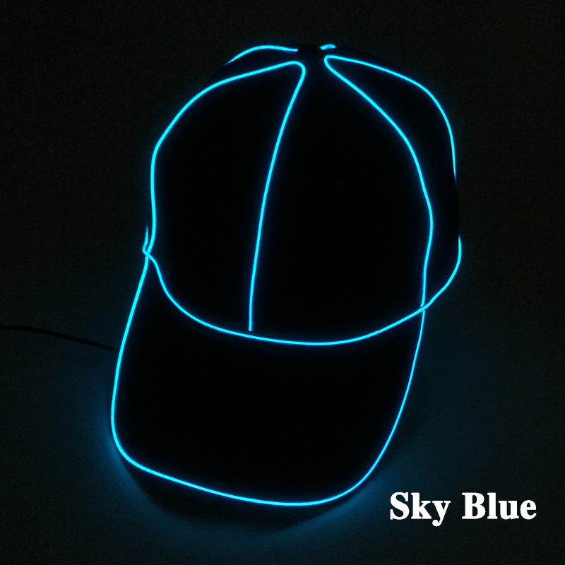 Luminosa gorra de béisbol luz fría flash casquillo brillante hip hop sombrero bola espectáculo noche suministros