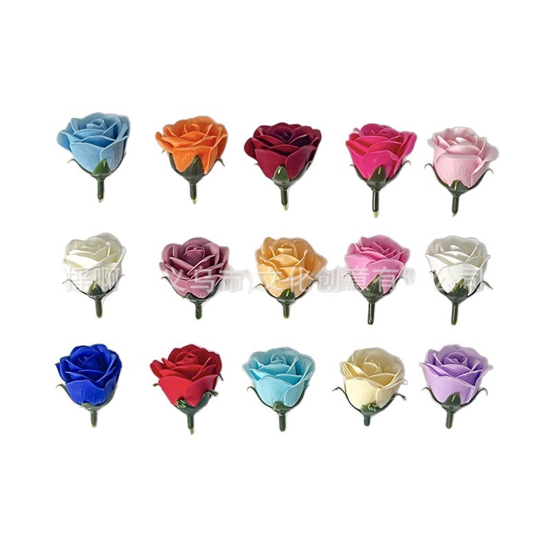 Venta directa de fábrica mini pulgares cabeza de flor diy productos semiacabados flor de jabón cabeza de rosa regalo de flor de jabón al por mayor