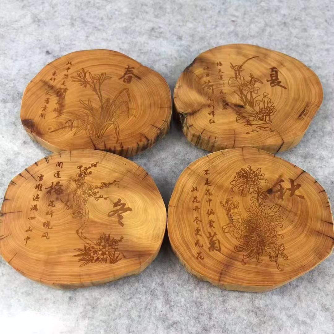 편백 나무 숙성 차 코스터 홈 나무 절연 매트 식탁 냄비 매트 크리 에이 티브 그릇 매트 제조 업체 공급