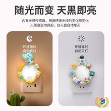 ✅卡通小夜灯睡眠灯智能光控床头灯柔光护眼插电节能婴儿喂奶伴睡
