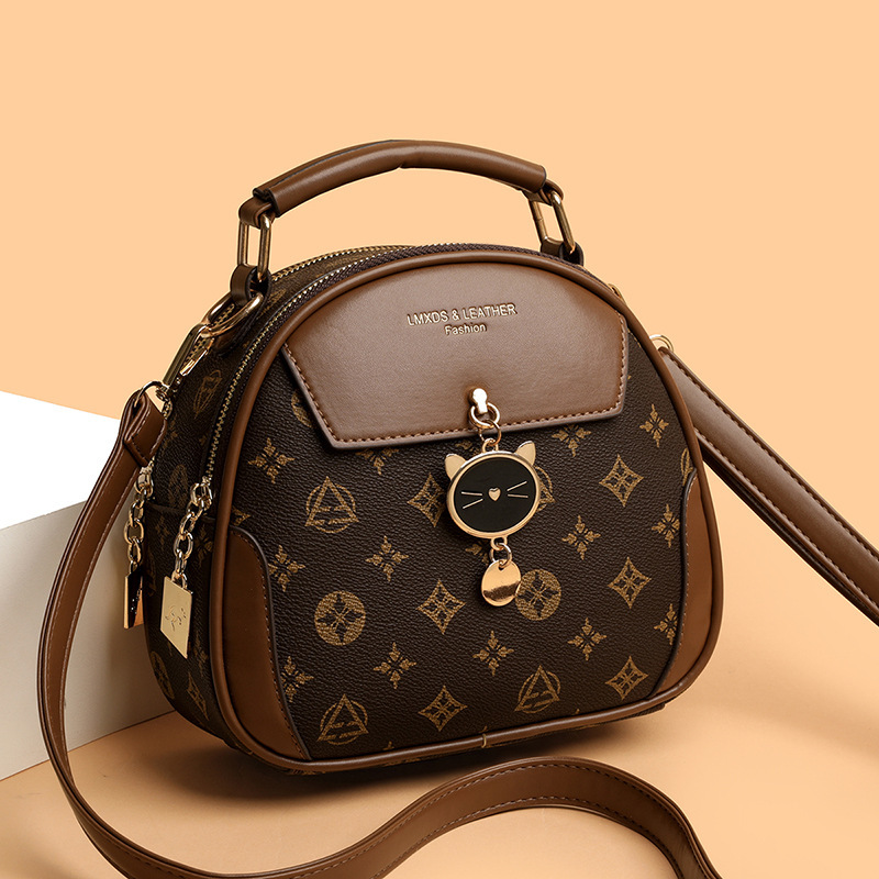 Women's Bag Fashionable Soft Leather Small Round Bag Single Shoulder Crossbody Small Bag 2025 New Versatile Handbag for Middle-Aged and Elderly Mothers Women's Bag Fashionable Soft Leather Small Round Bag Single Shoulder Crossbody Small Bag 2025 New Versatile Handbag for Middle-Aged and Elderly Mothers