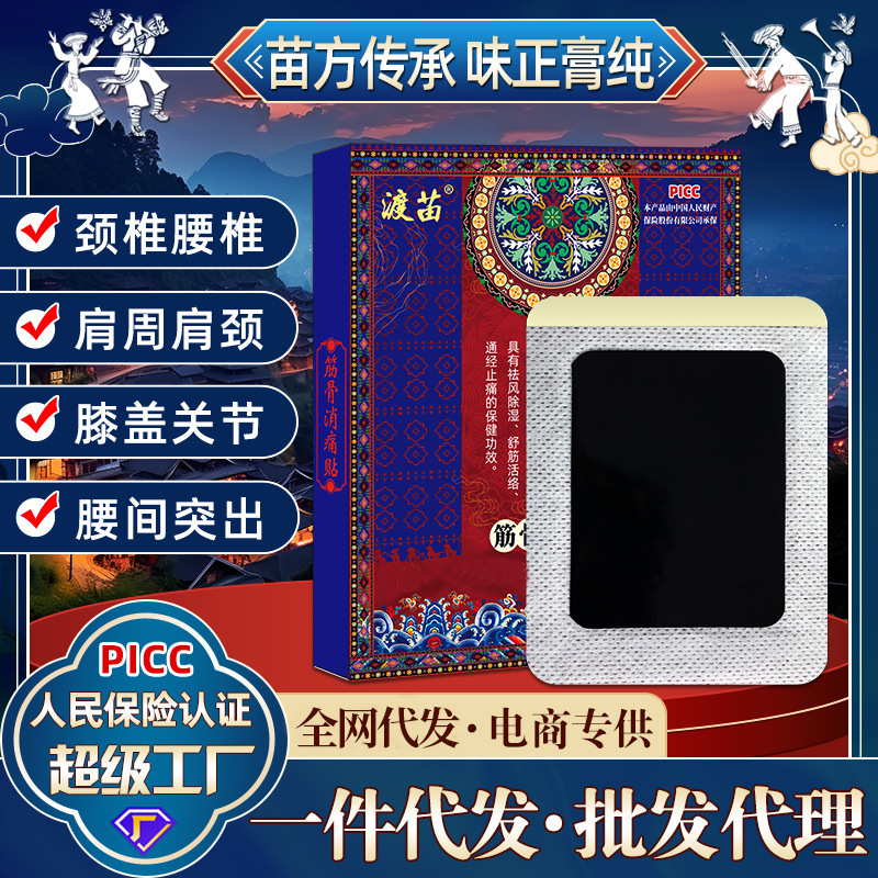 Gel Patches Source Manufacturer Duomiao Gel Patches Wholesale 6 Patches/Box for Black Cervical, Lumbar, Knee, and Heel Pain Relief, Promoting Muscle Relaxation and Circulation