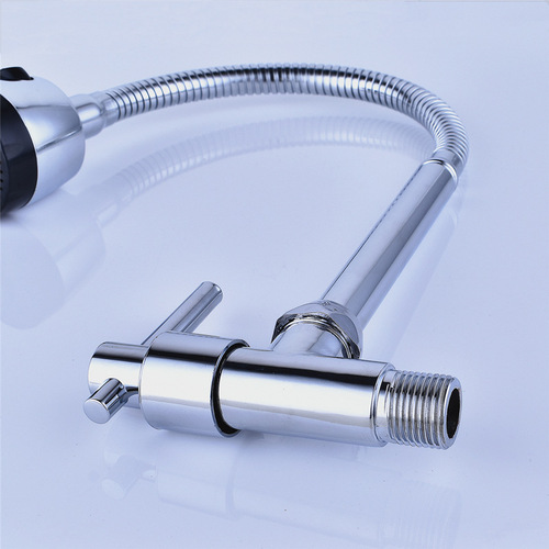 Kitchen faucet large curved universal tube single cold sink faucet household rotatable vertical faucet
