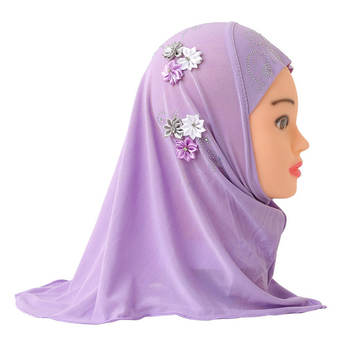 Cross-border beautiful 2 to 6 year old girl headscarf Arabic hat six flowers girl covering head H075