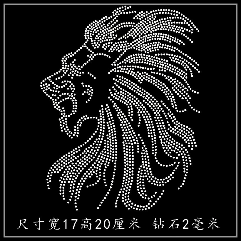 烫钻图案批发 狮子头烫图 T恤毛衣长短袖羊毛衫裤子装饰水钻diy