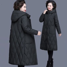 新款棉服女妈妈装冬装羽绒棉衣女中长款修身大码棉袄外套宽松