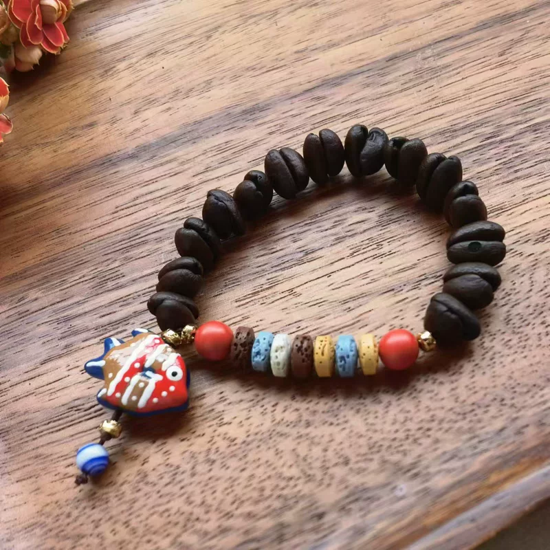 (Оптово), бусин bracelet из натурального кофе, браслет с одним бусиной, для возлюбленного