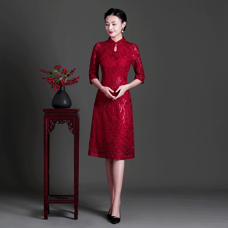 2023 Весна новое платье матери элегантное и достойное ретро свадебное платье Си платье свекрови поколение волос