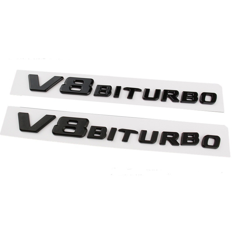 Suitable for Mercedes-Benz's New V8Biturbo Side Emblem C63 G63 S65 Fender V12 Supercharged Car Emblem Letters