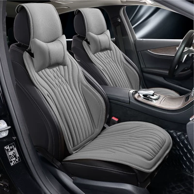 Four Seasons Car Seat Cushion Perforated Leather Saddle Cushion Small Three-piece Seat Cushion Square Cushion Factory Outlet (Seat cushion, seat cover)