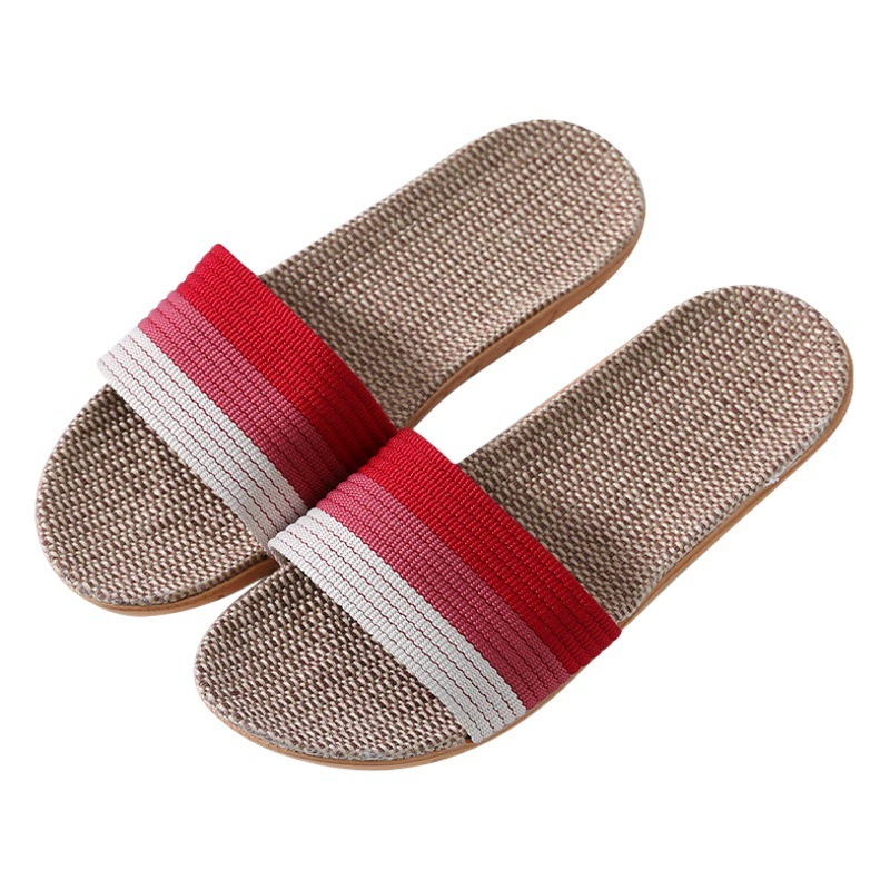 K8 градиентный цвет Мужская и женская пара в помещении Домашний Деревянный пол льняной бассейн Нижняя утолщенная весна и осень хлопчатобумажные льняные летние сандалии
