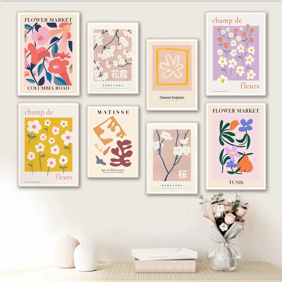 Трансграничная горячая Распродажа абстрактный красочный цветок Матисс Холст Картина гостиная спальня роспись высокой четкости спрей живопись декоративная живопись ядро