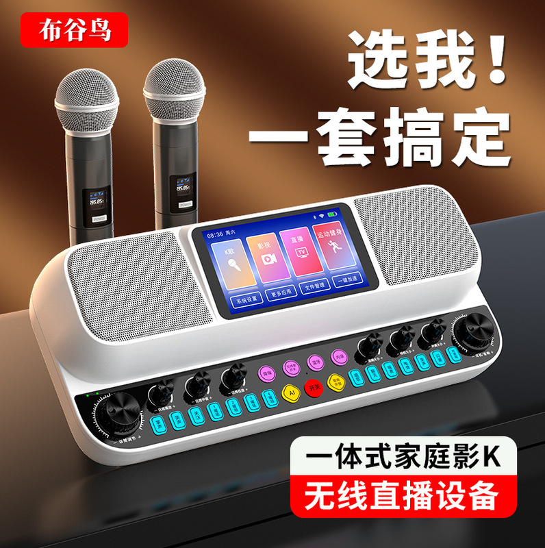 布谷鳥K600Xライブカラオケサウンドカード一体型スピーカー 室内/屋外 家庭用カラオケ ワイヤレスBluetoothスピーカー|undefined