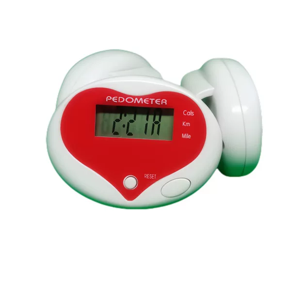 Factory heart-shaped electronic pedometer school running step machine sports can be fixed printing logo heart-shaped walker