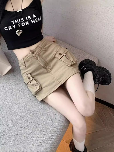 Ladies' Workwear A-line Skirt with High Waist Design, Stylish and Slimming, Hip-Hugging Mini Skirt