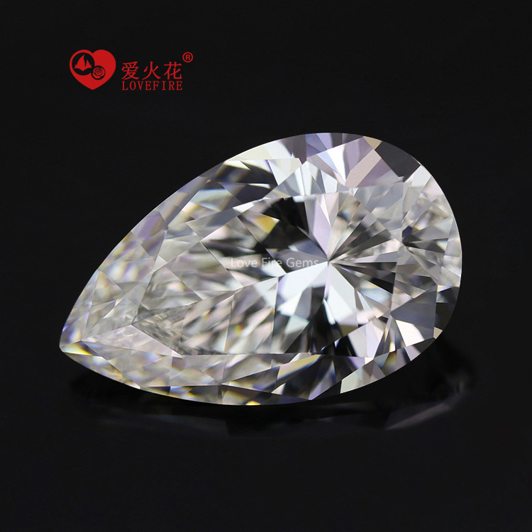 In-Stock Genuine 5A Grade Regular Pear-Shaped Water Drop Warm White Gh Slightly Yellow Synthetic Gemstone Zircon